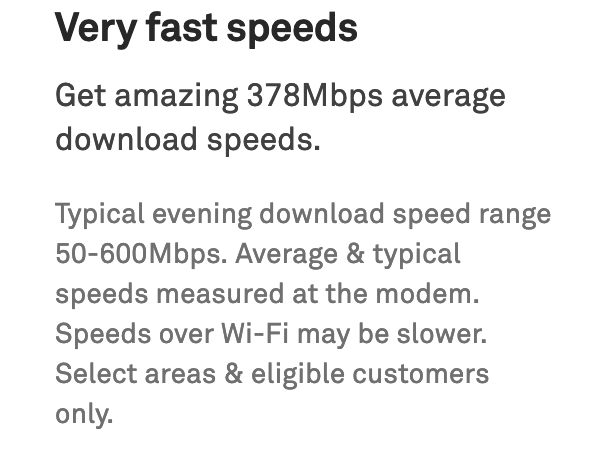 Quoted speeds