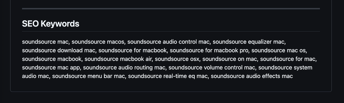 Github readme profile with seo keywords
